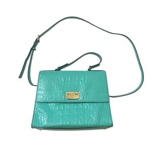 Kate Spade blue teal leather croc-embossed purse